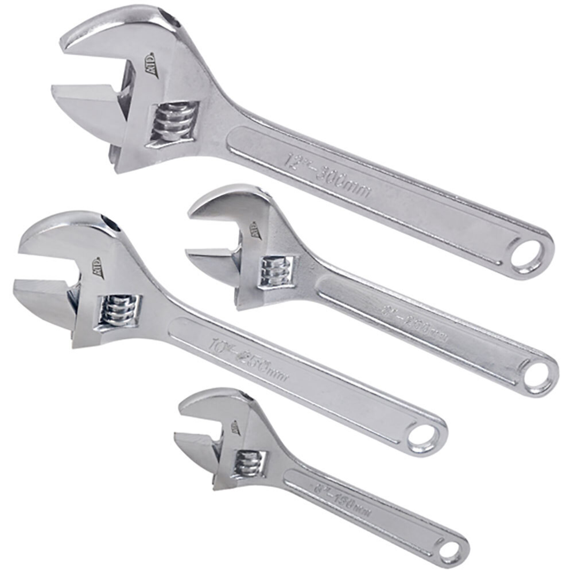 ATD Wrench Adjustable Set 4Pc Black Oxide Finish, Model# 10352
